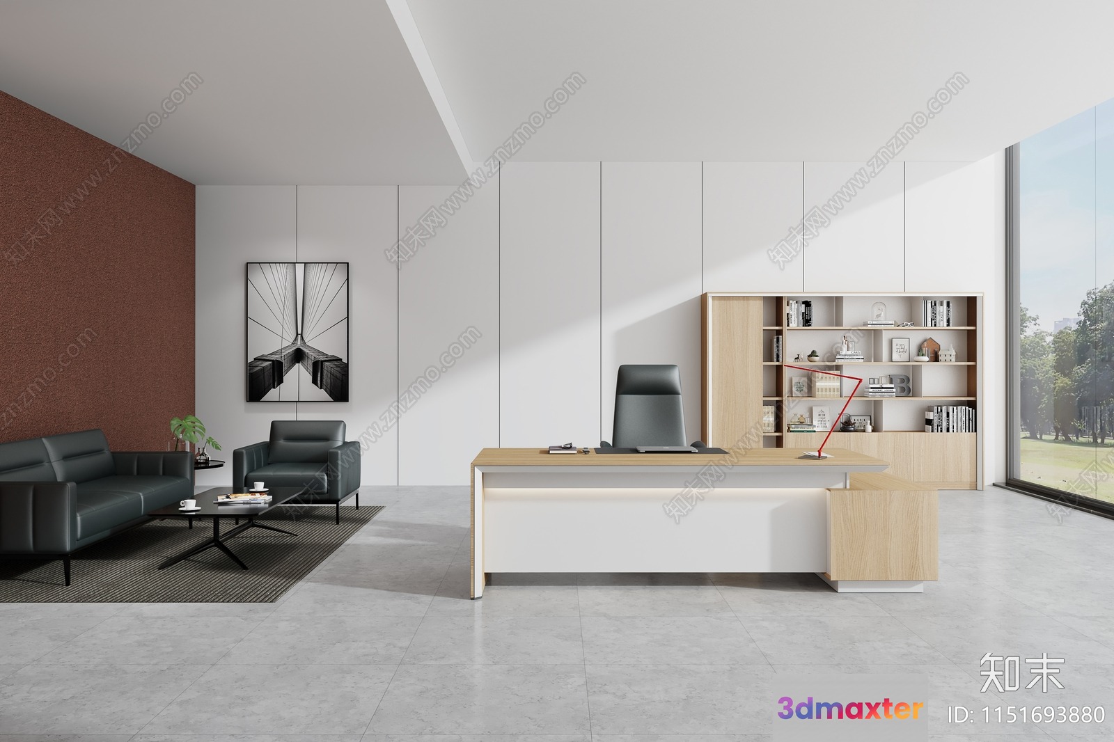 Modern Office Space 3D Model - 22151 - VRAY Render