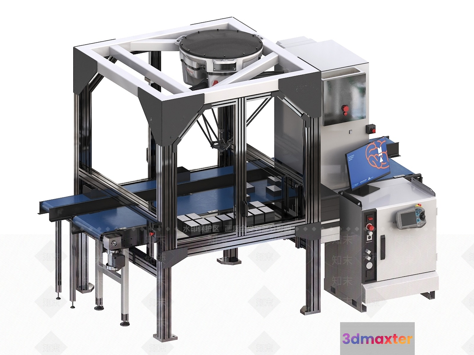 Industrial Conveyor System 3D Model - 3659 - VRAY Render
