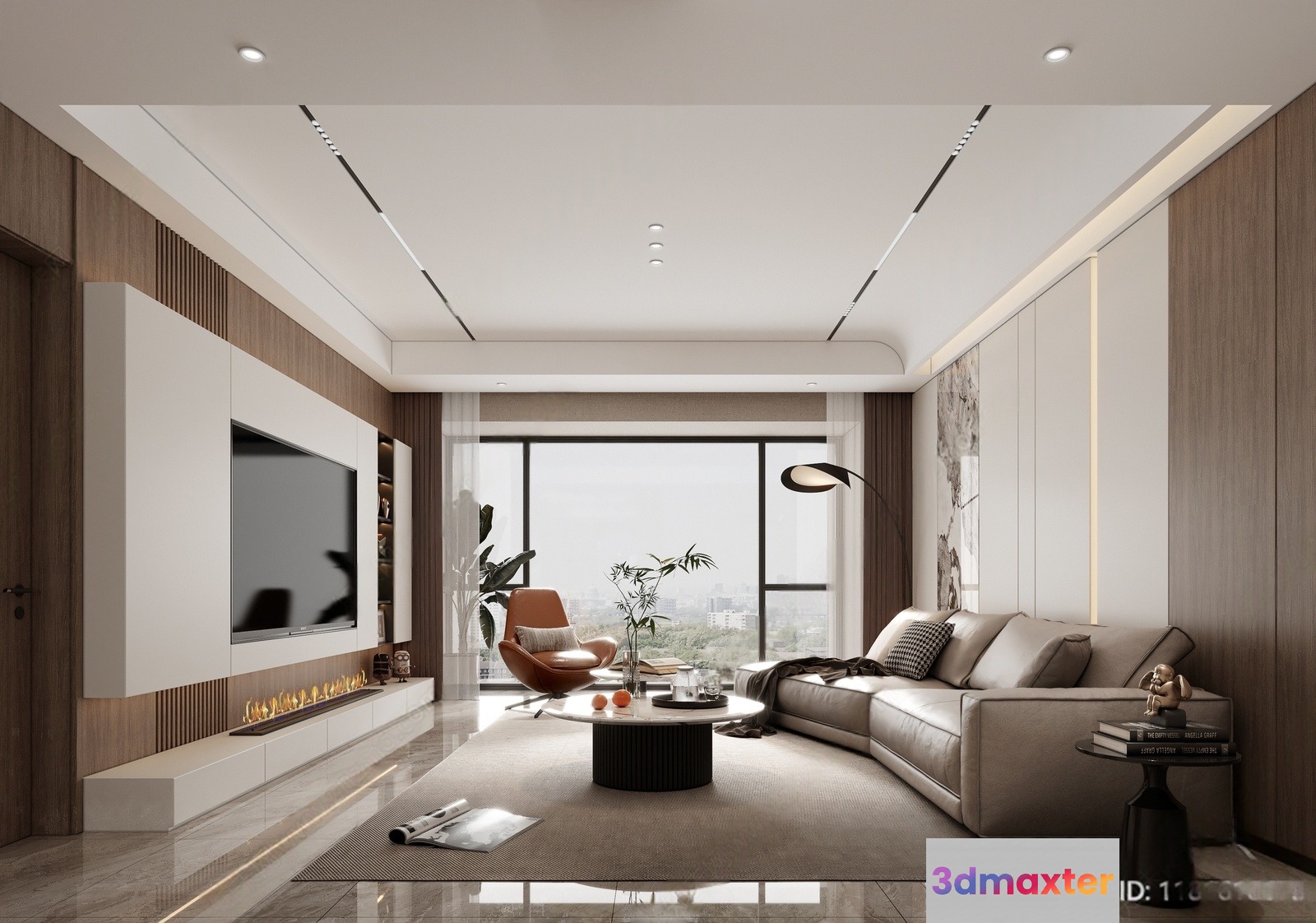 Modern Living Room 3D Model - 17162 - VRAY Render