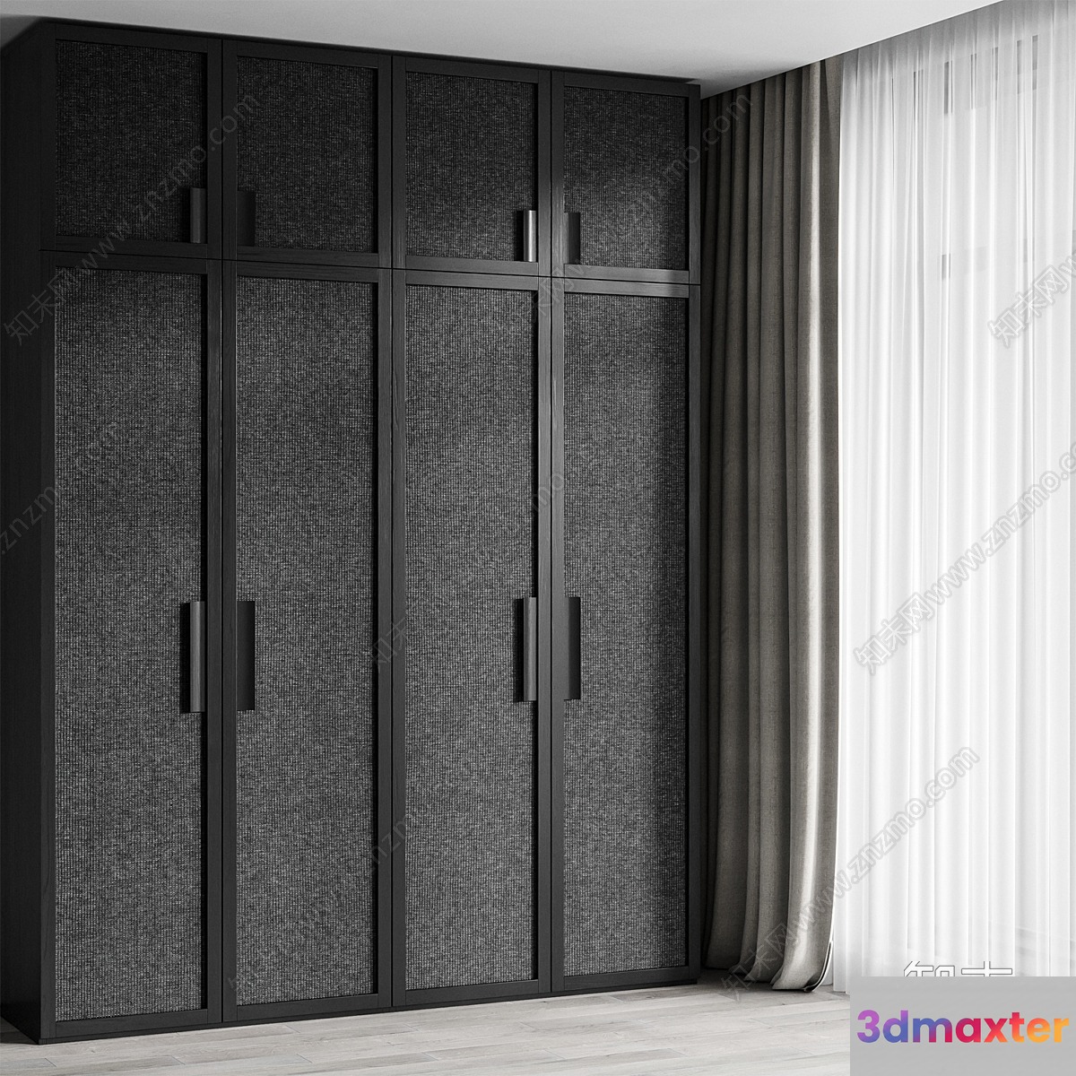 Modern Grey Wardrobe 3D Model - 9053 - VRAY Render