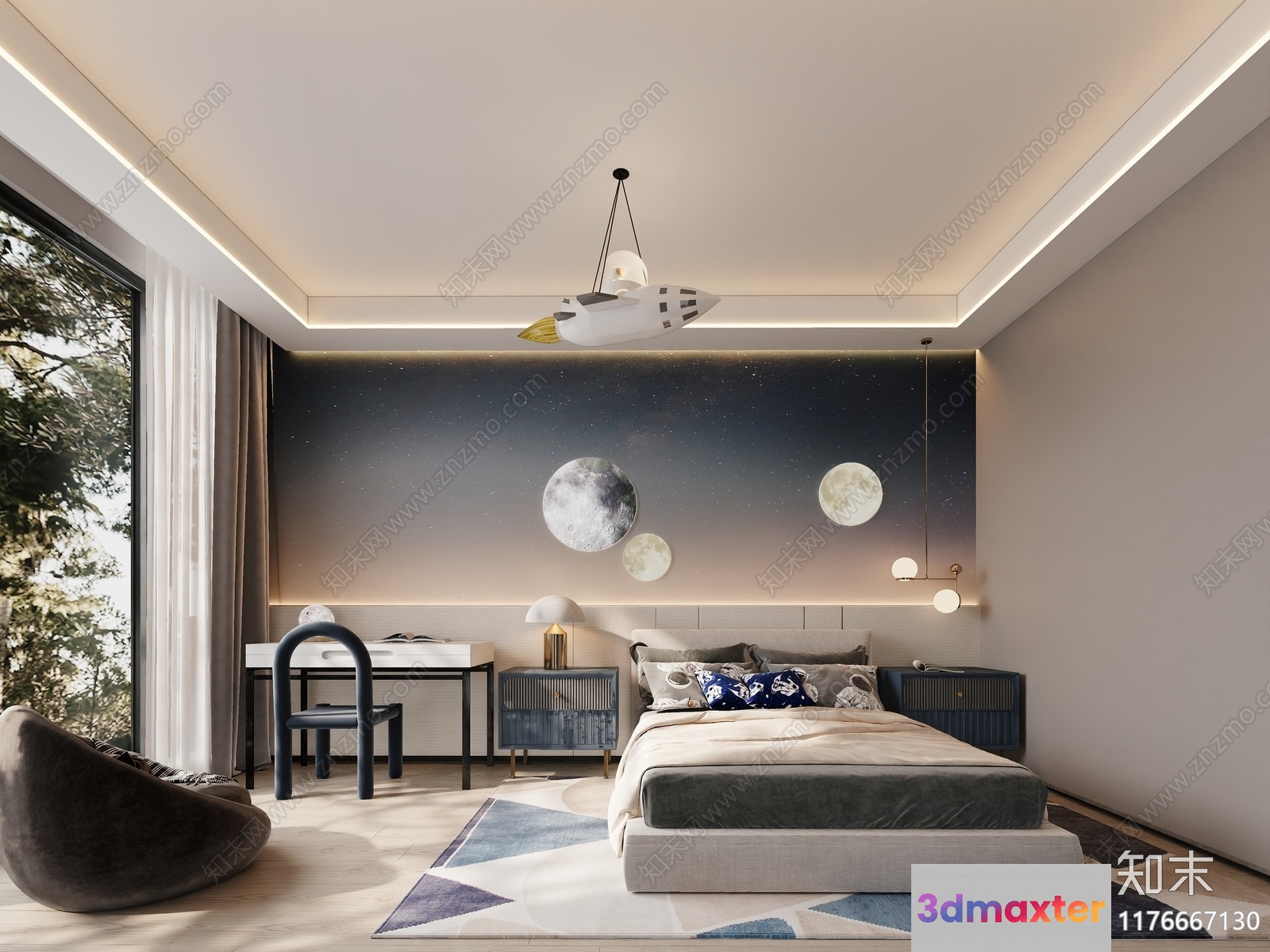 Cozy Bedroom 3D Model - 12028 - CORONA Render