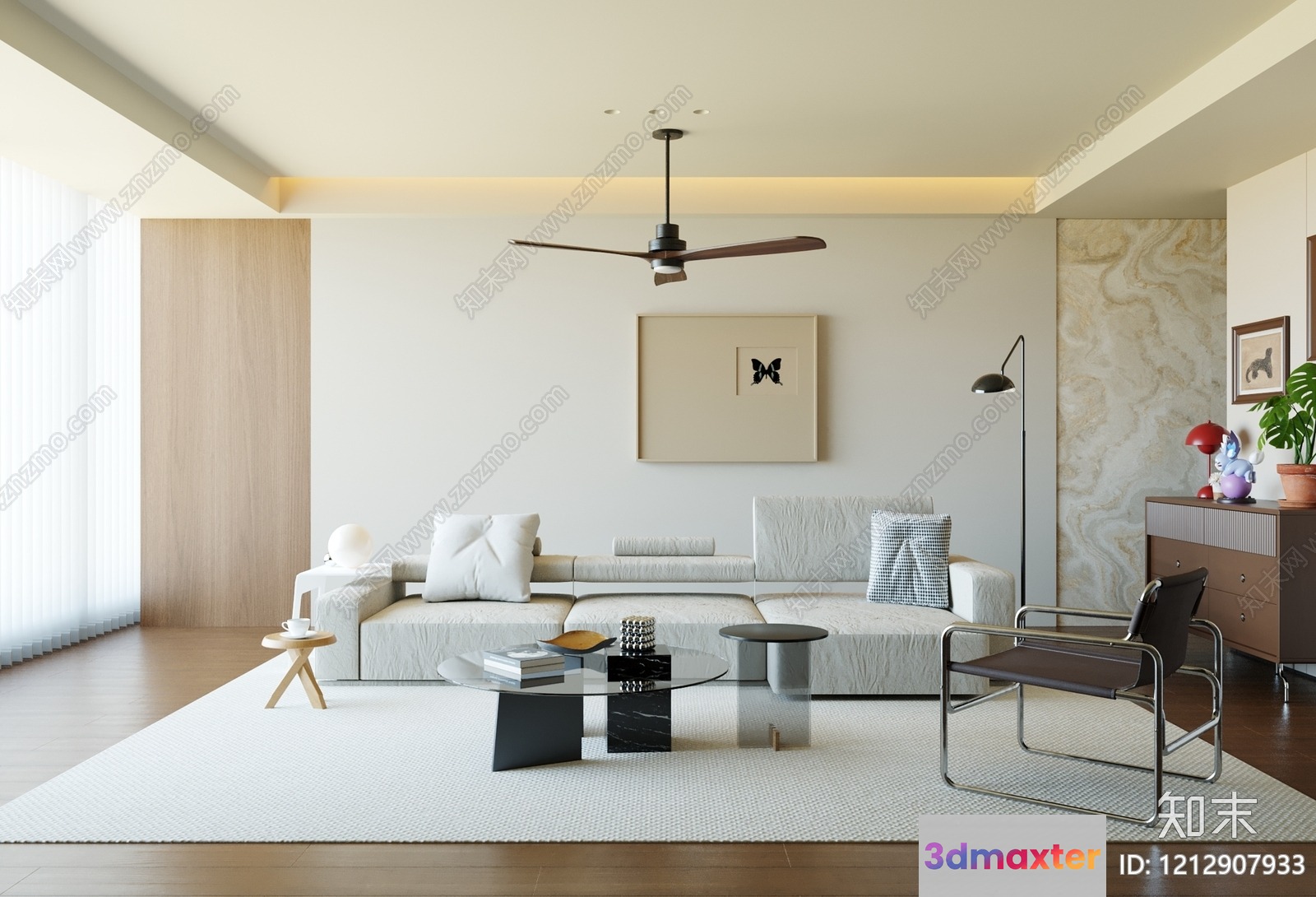 Modern Living Room 3D Model - 20762 - VRAY Render
