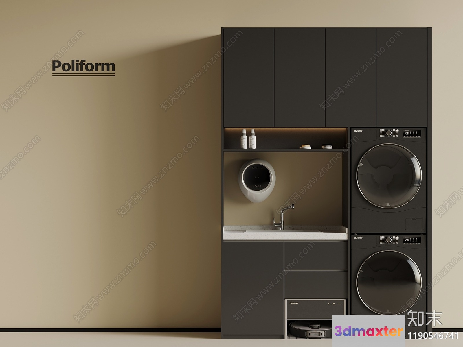 Modern Laundry Room 3D Model - 17947 - VRAY Render