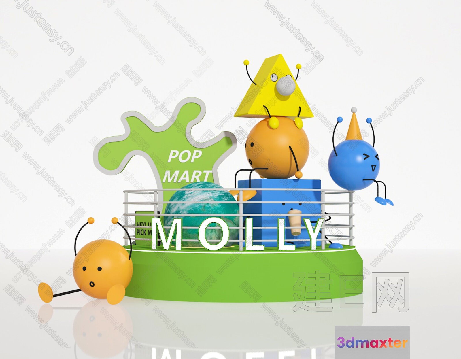 Abstract 3D Characters 3D Model - 14687 - VRAY Render