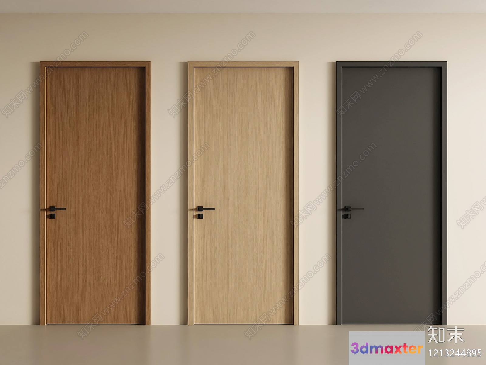 Modern Interior Doors 3D Model - 9655 - VRAY Render