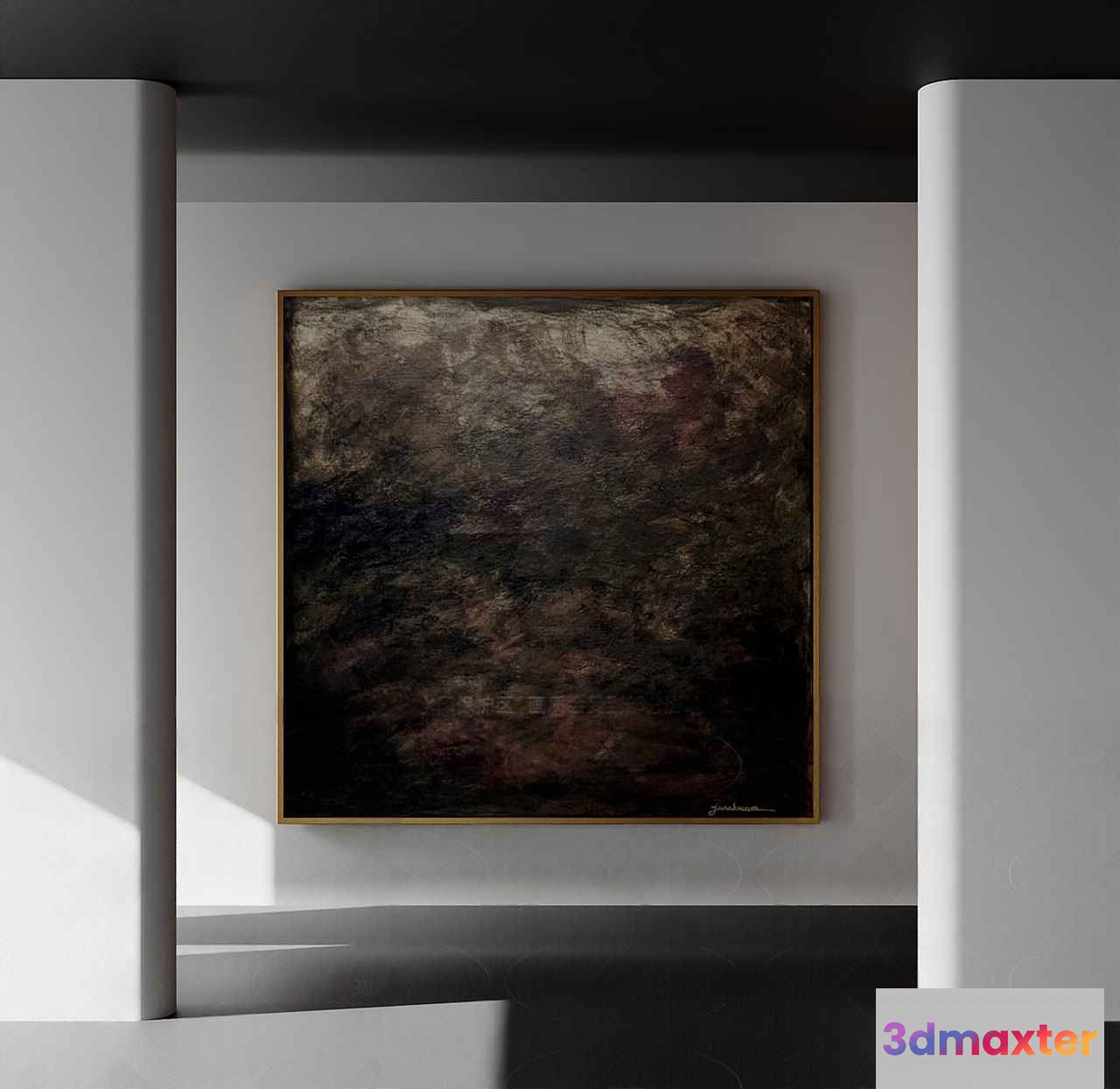 A Square Painting With A Gold Frame 3D Model - 16859 - CORONA Render