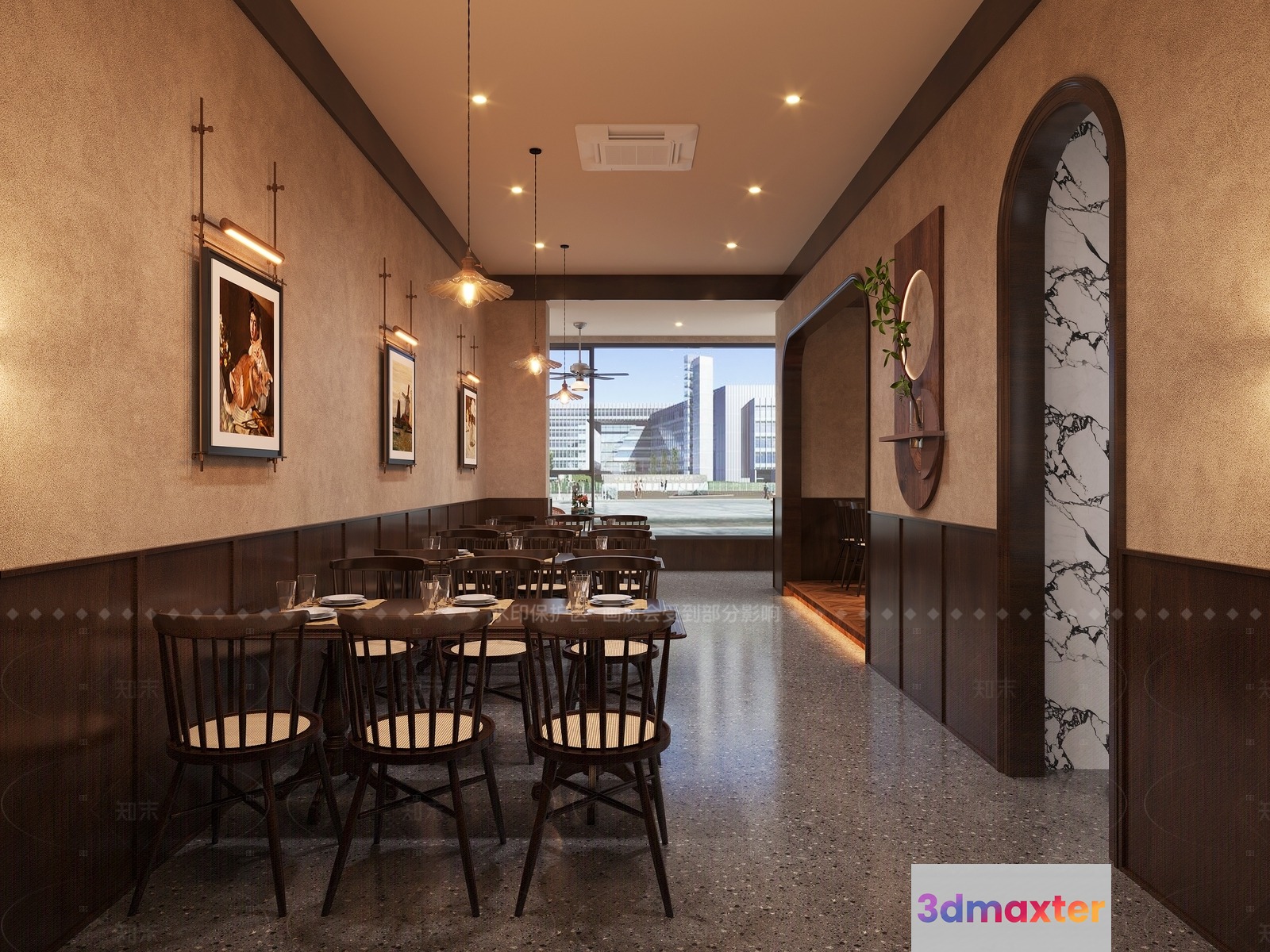 Modern Restaurant Interior 3D Model - 14202 - CORONA Render