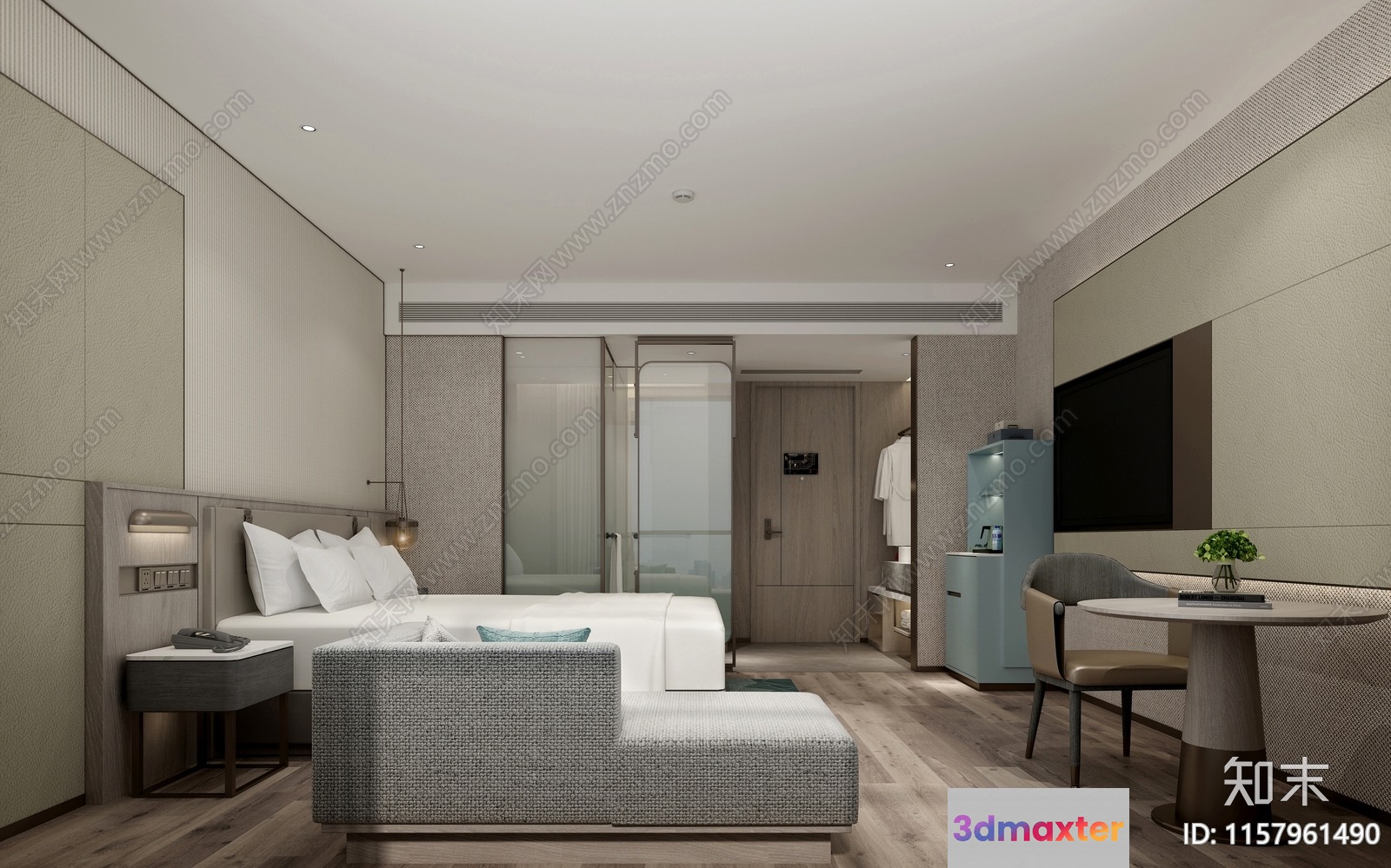 Modern Hotel Room 3D Model - 10878 - VRAY Render
