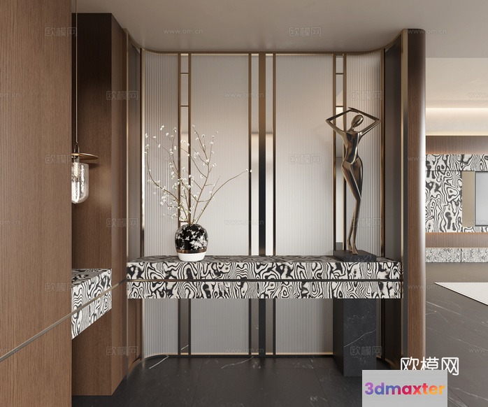 Modern Black And White Interior Design 3D Model - 18482 - VRAY Render
