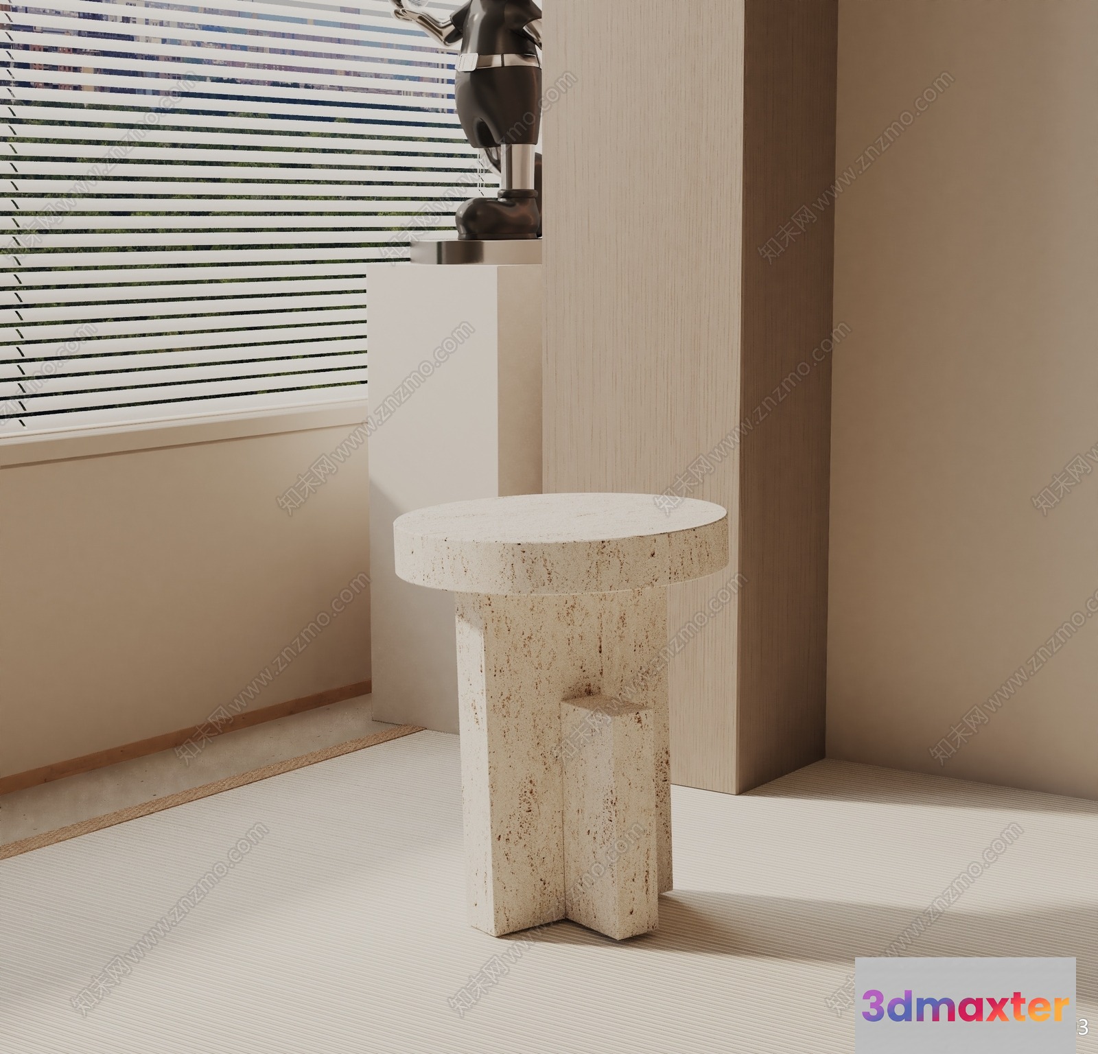 Modern Stone Table 3D Model - 7497 - VRAY Render