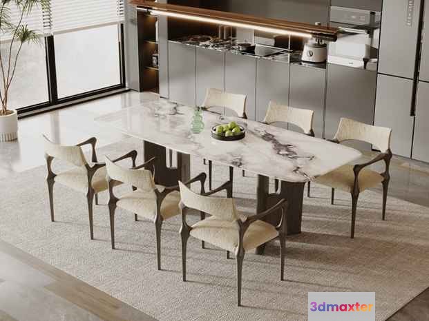 Modern Dining Room 3D Model - 6277 - CORONA Render