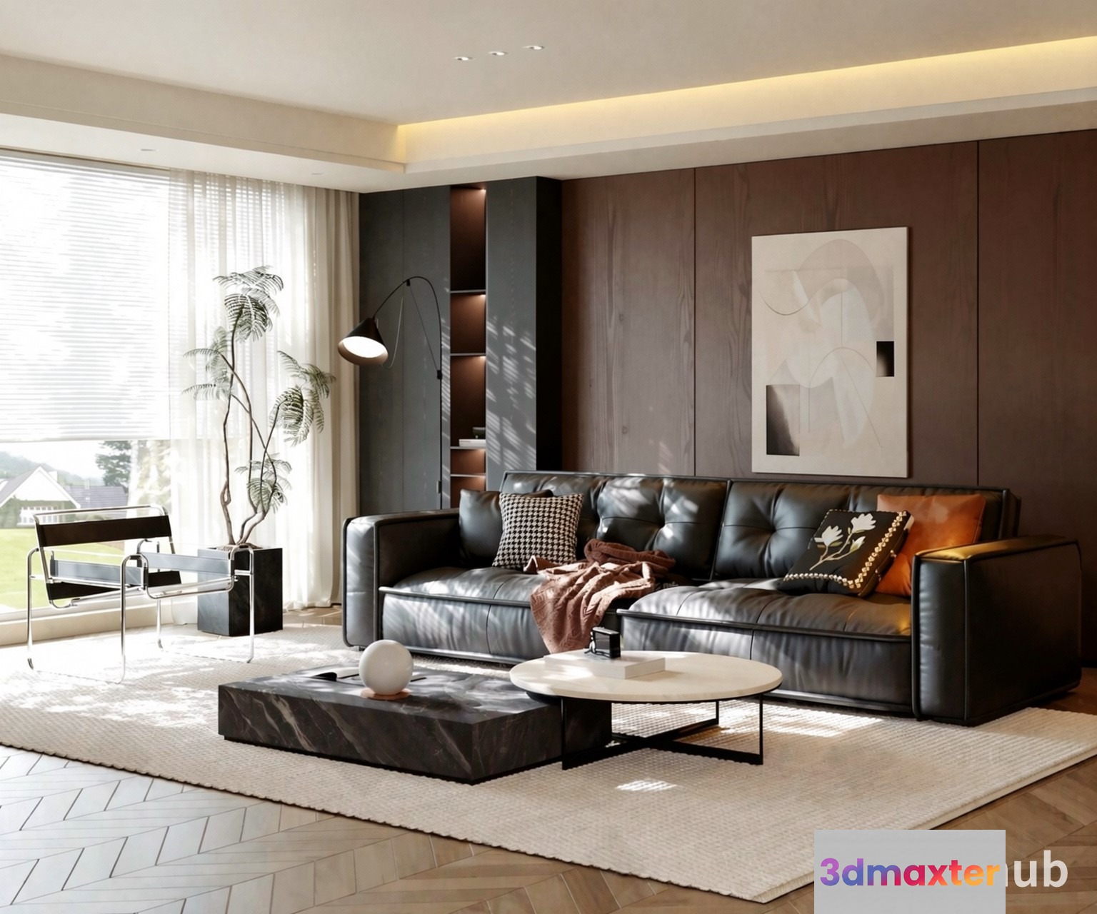 Modern Living Room 3D Model - 19634 - VRAY Render