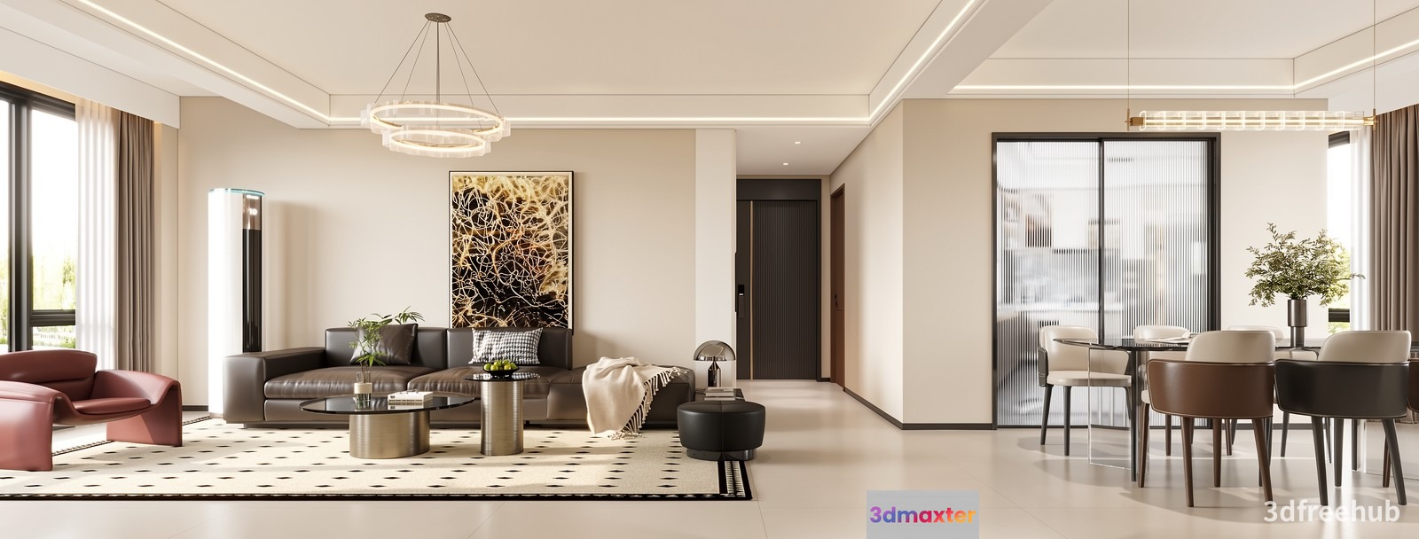 Modern Living Room 3D Model - 20878 - VRAY Render