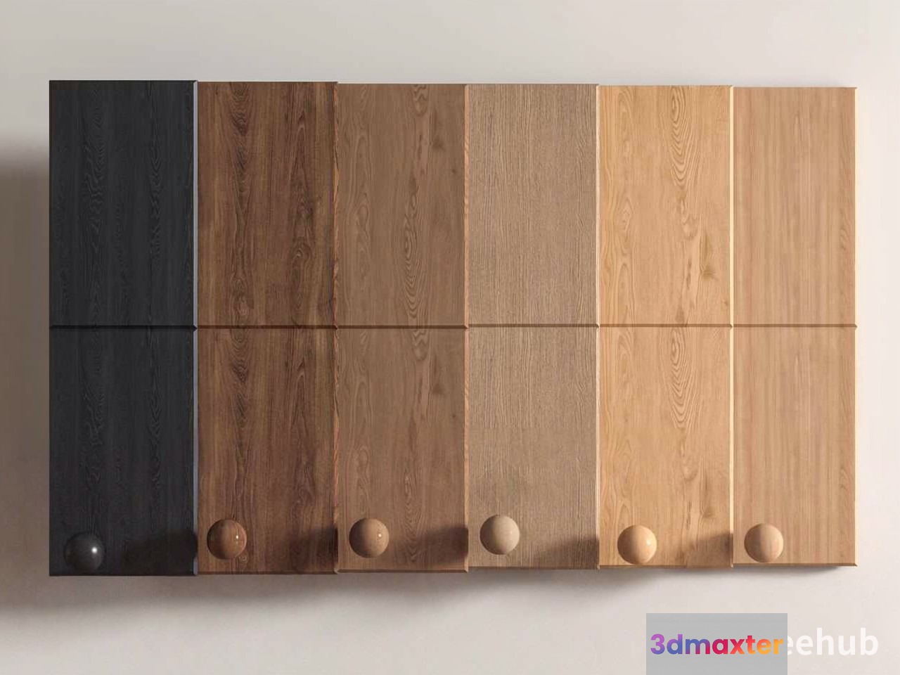 Wooden Cabinet With Knobs 3D Model - 21924 - VRAY Render