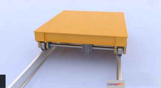 Yellow Metal Table 3D Model - 6370 - VRAY Render