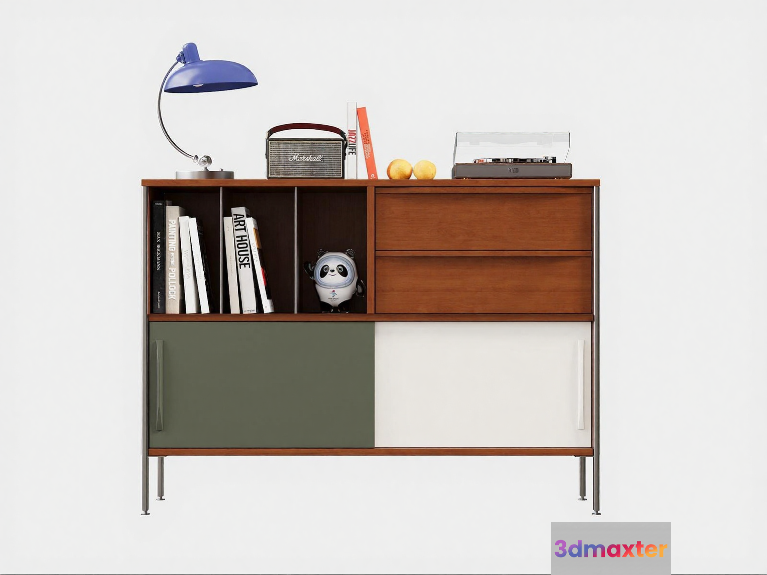 Mid-Century Modern Sideboard 3D Model - 2995 - VRAY Render