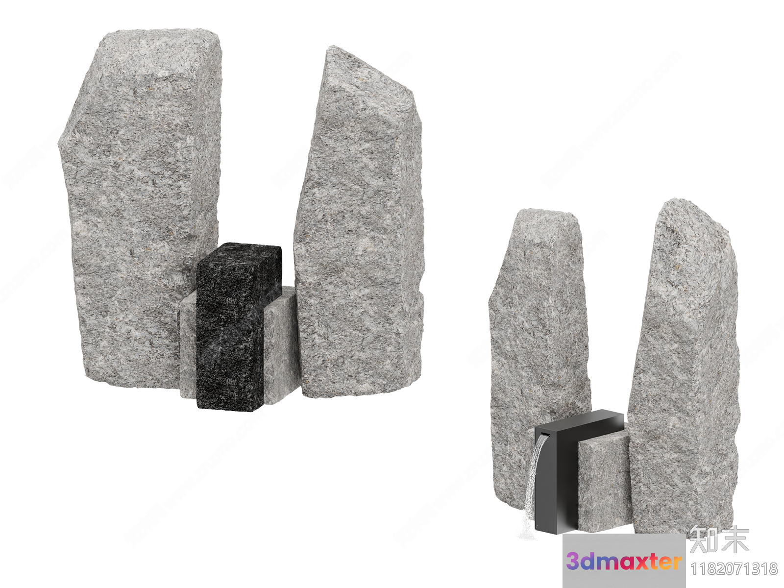 Gray Stone Structures 3D Model - 17253 - CORONA Render