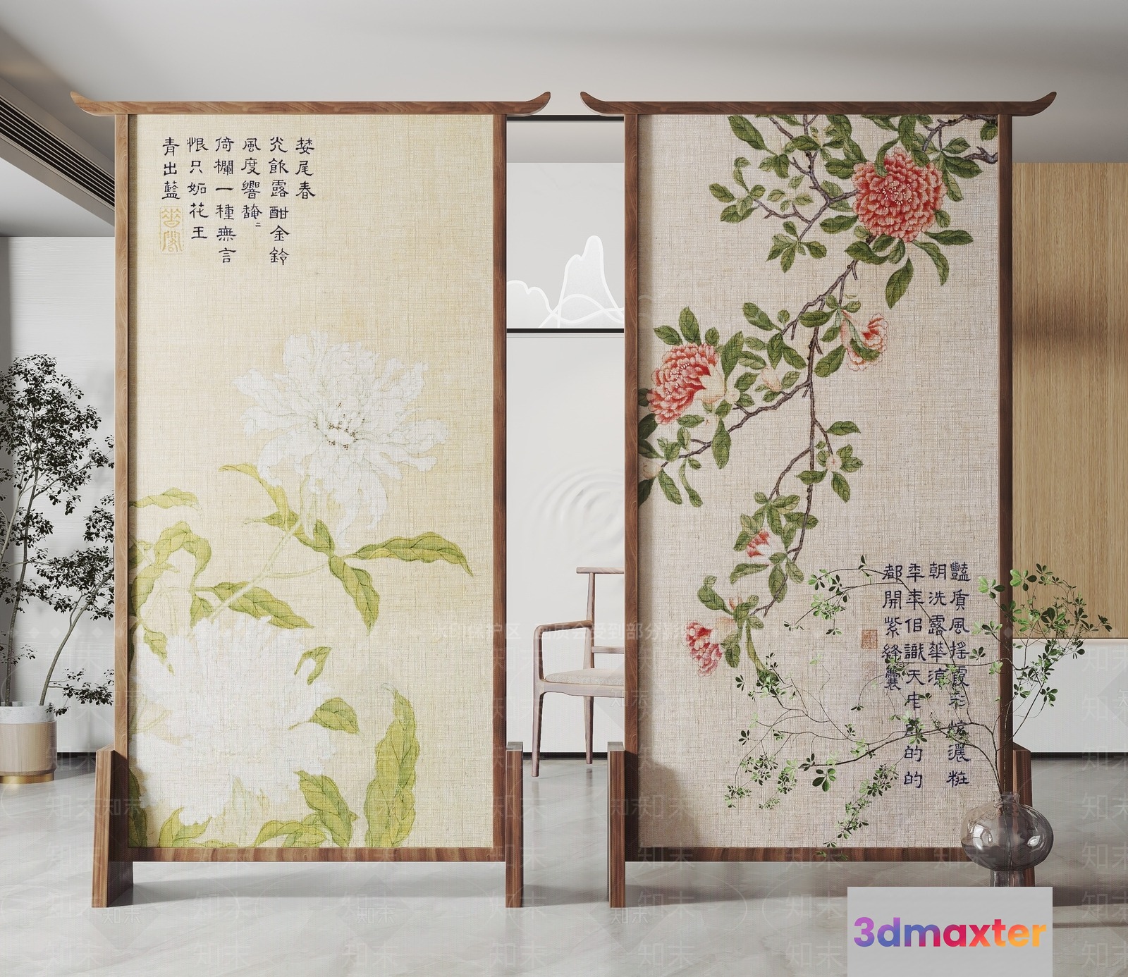 Modern Asian-Inspired Decor 3D Model - 15191 - VRAY Render