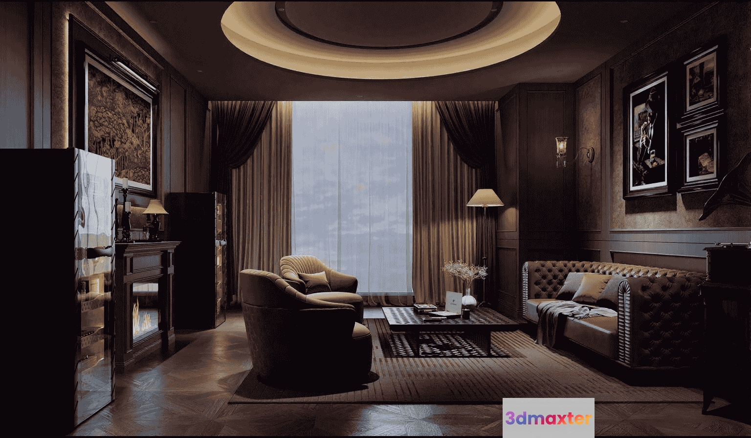 Cozy Living Room 3D Model - 11708 - VRAY Render