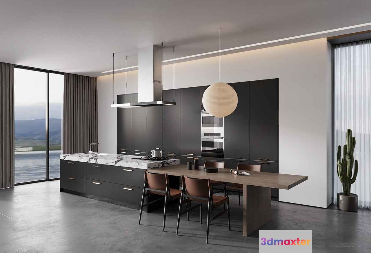 Modern Kitchen 3D Model - 7217 - CORONA Render