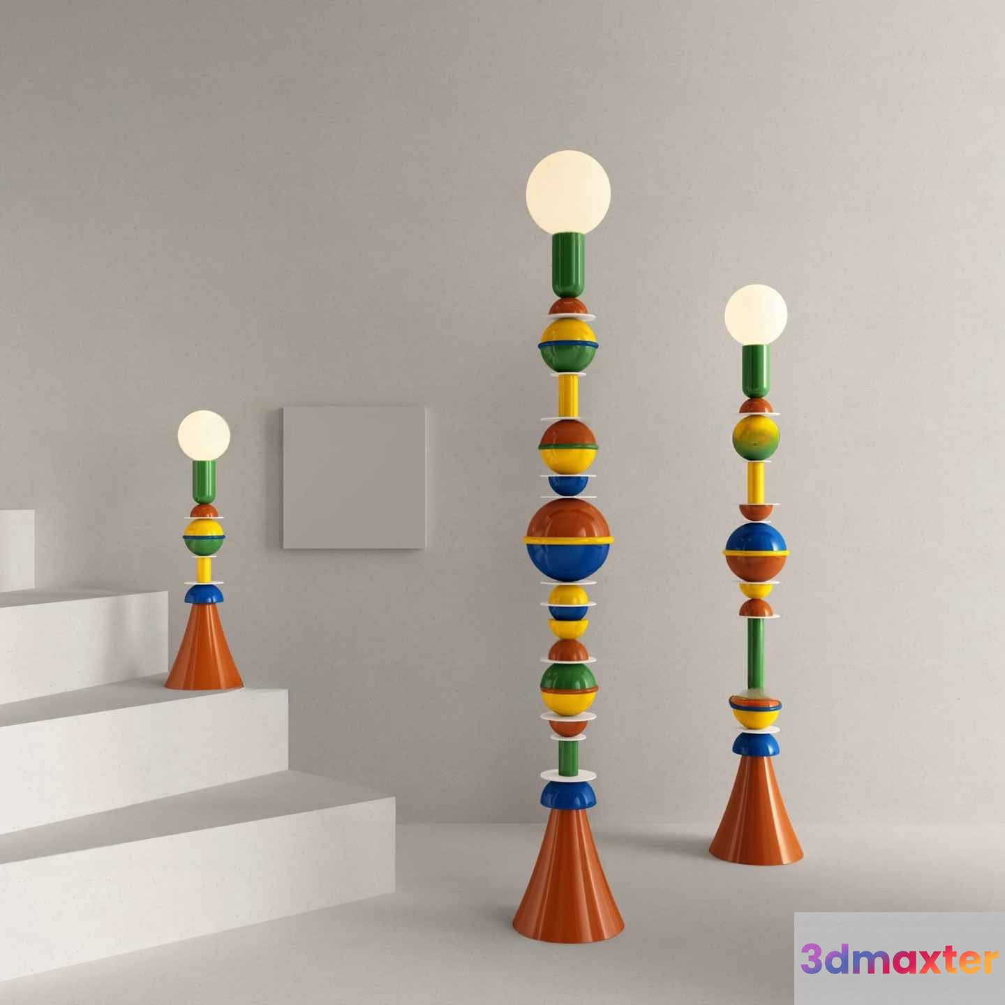 Tall Abstract Lamps 3D Model - 8313 - VRAY Render
