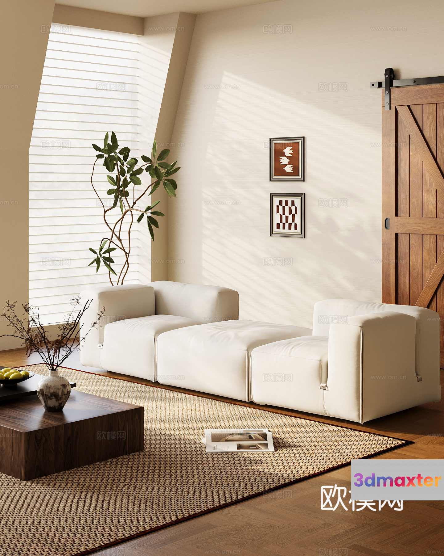 Modern Living Room 3D Model - 2226 - VRAY Render