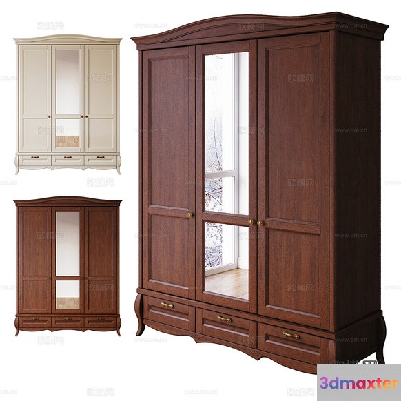 Wooden Armoire 3D Model - 6671 - CORONA Render