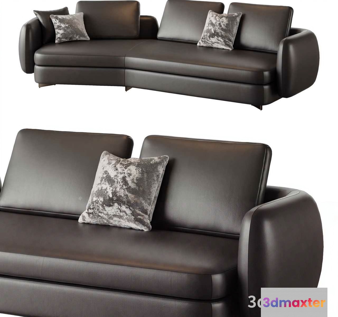 Modern Leather Couch 3D Model - 21638 - VRAY Render
