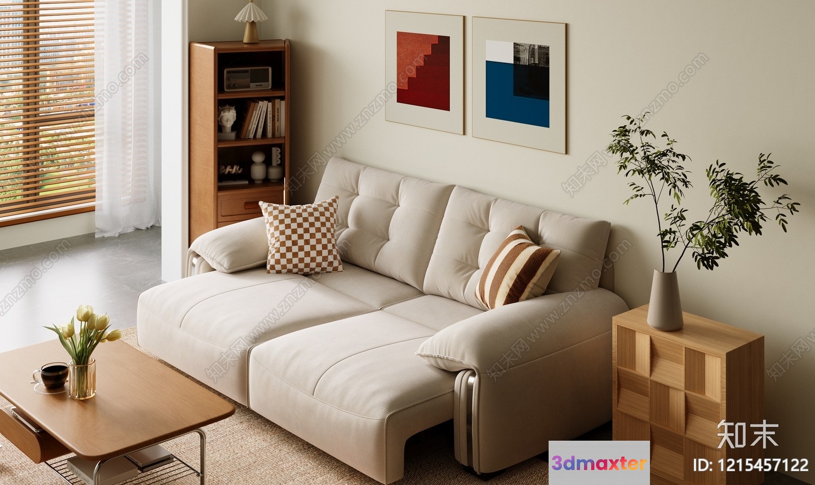 Modern Living Room 3D Model - 16691 - VRAY Render