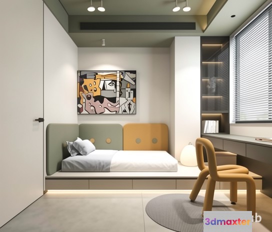 Cozy Modern Bedroom 3D Model - 19982 - VRAY Render