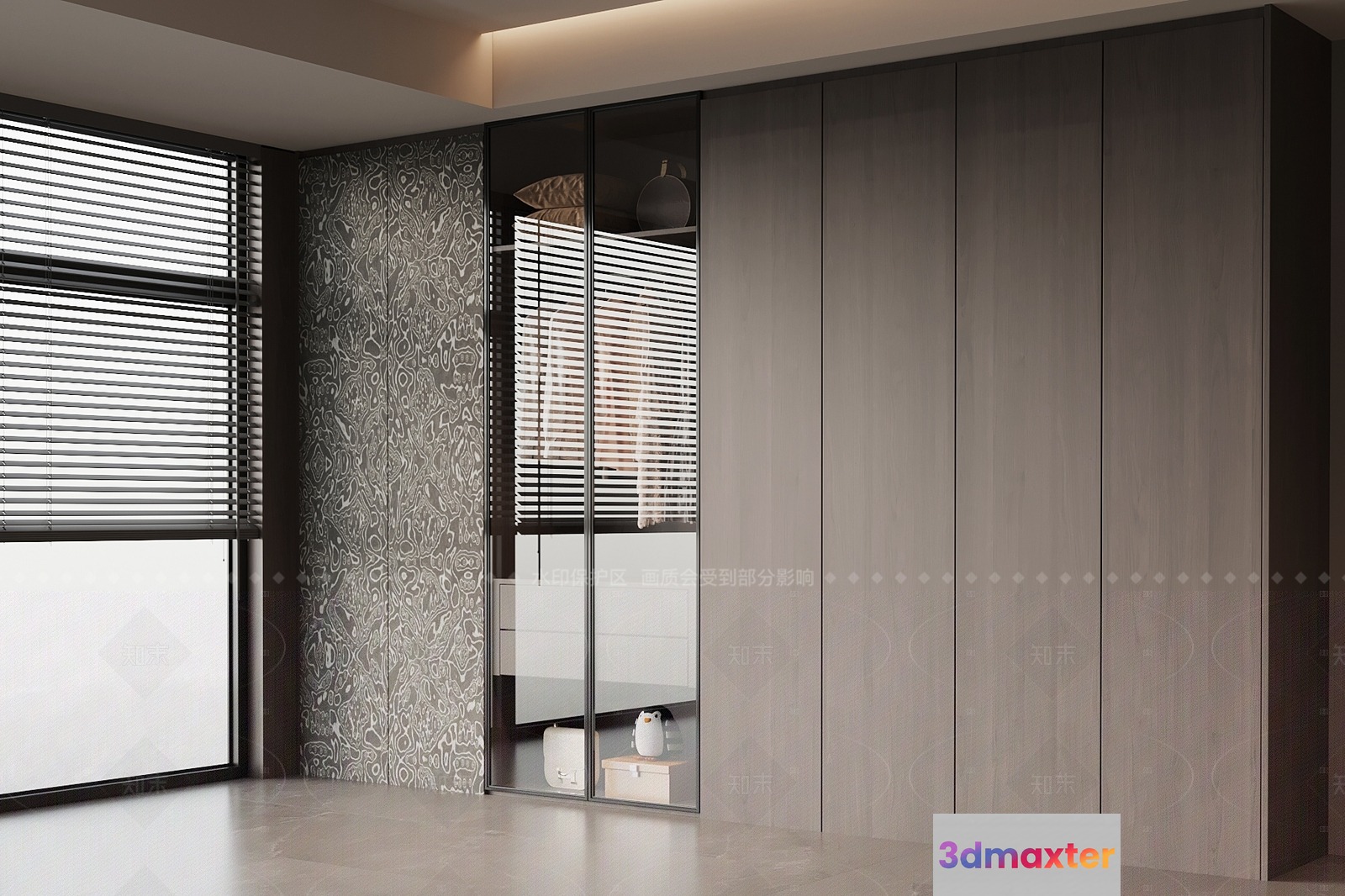 Modern Sliding Closet 3D Model - 19573 - VRAY Render