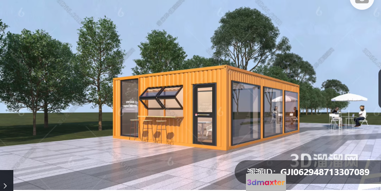 Modern Shipping Container House 3D Model - 5594 - VRAY Render