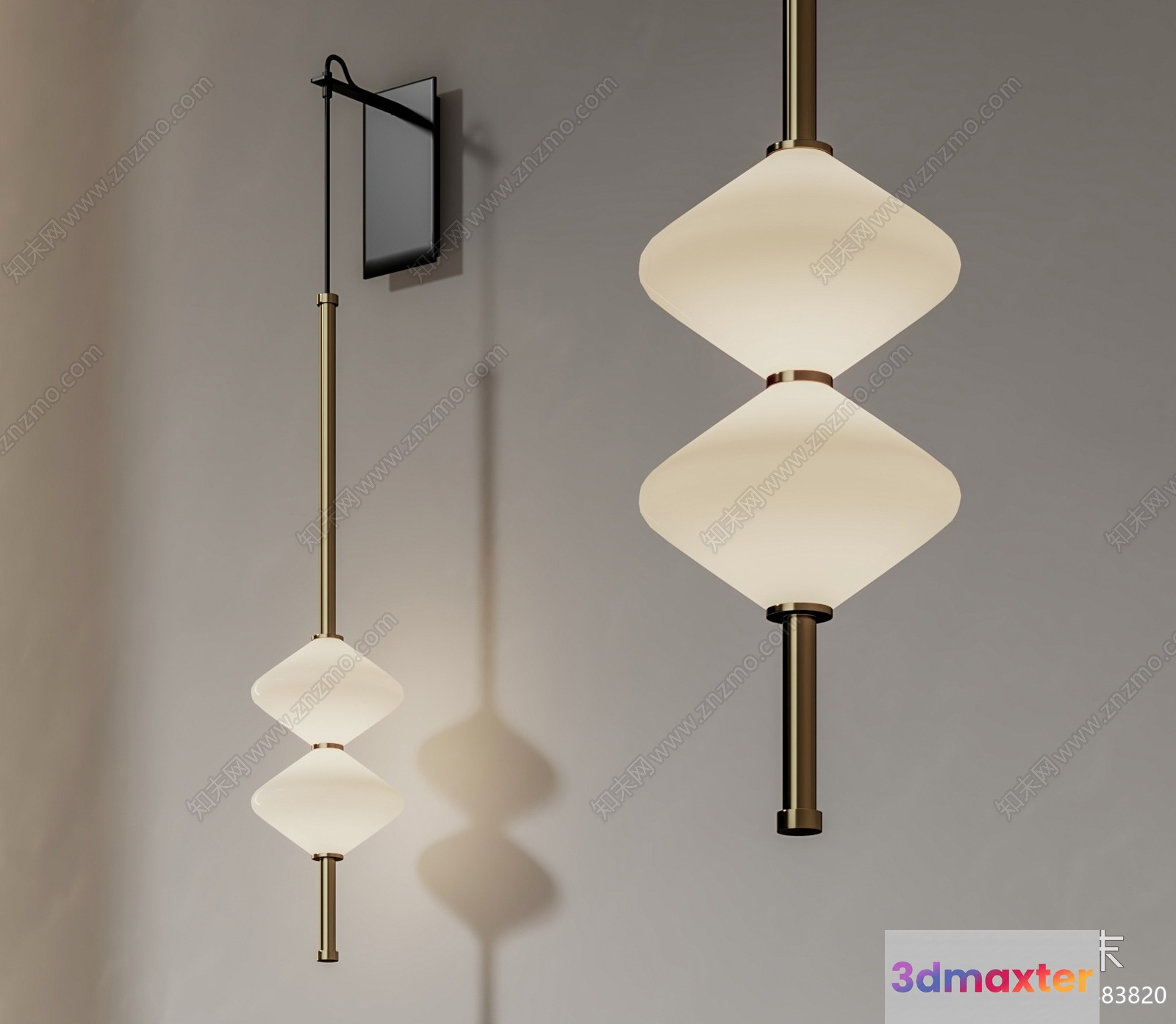 Gold Light Fixture 3D Model - 5366 - VRAY Render