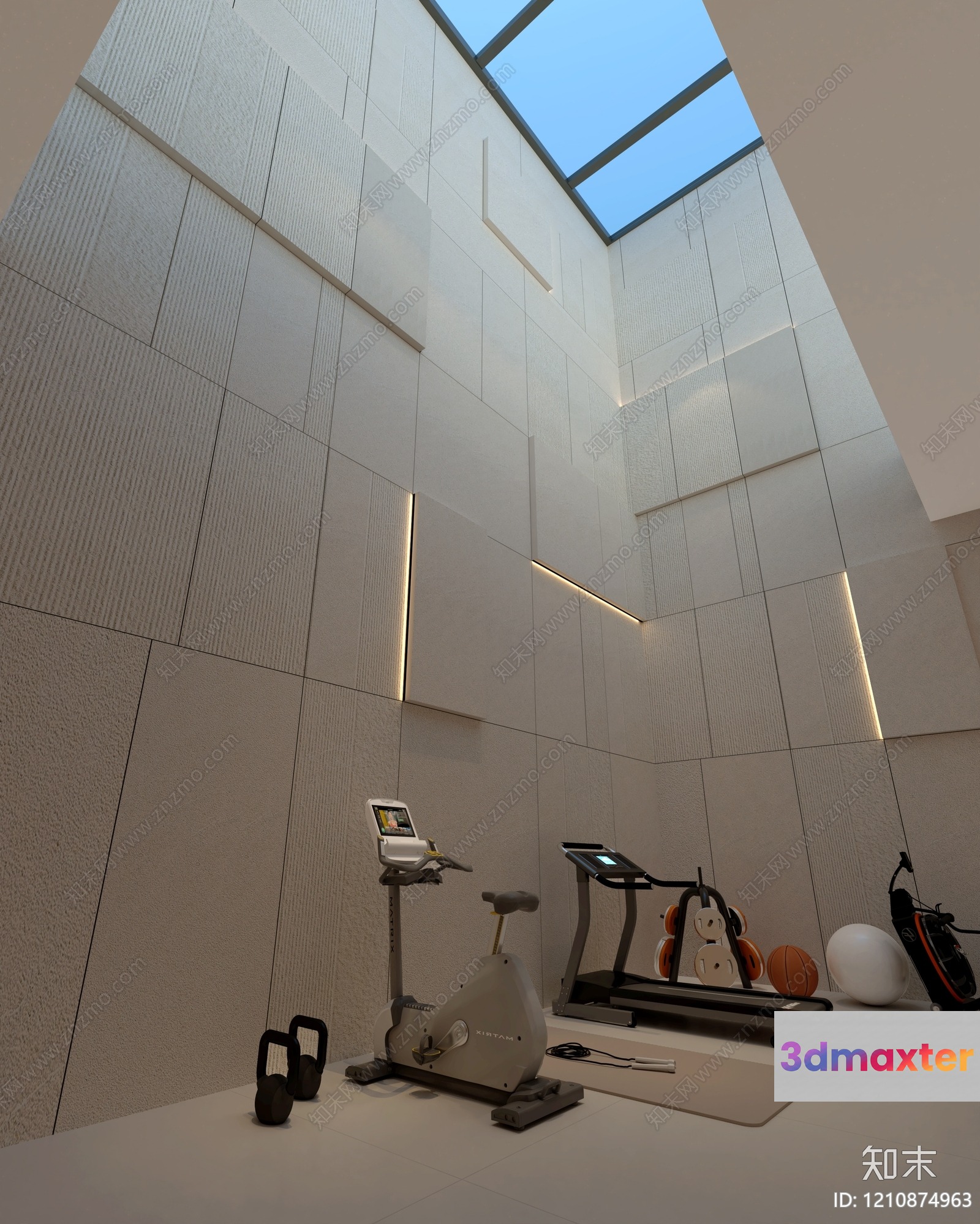 Modern Exercise Room 3D Model - 14851 - VRAY Render
