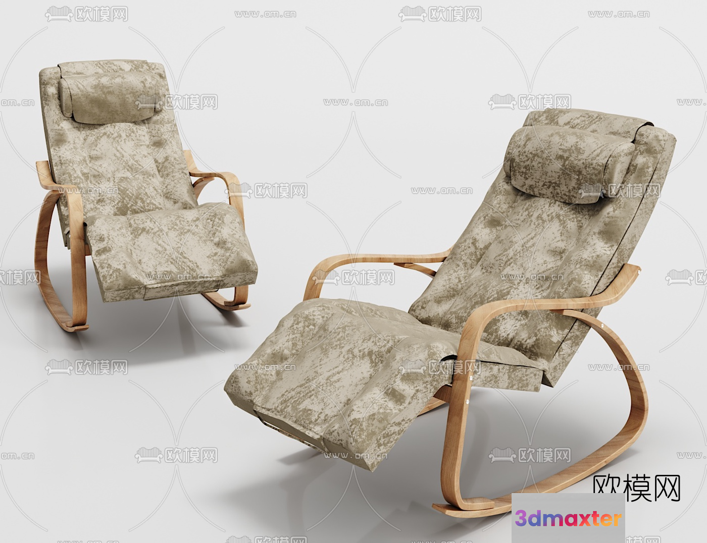 Wooden Rocking Chair 3D Model - 20403 - VRAY Render