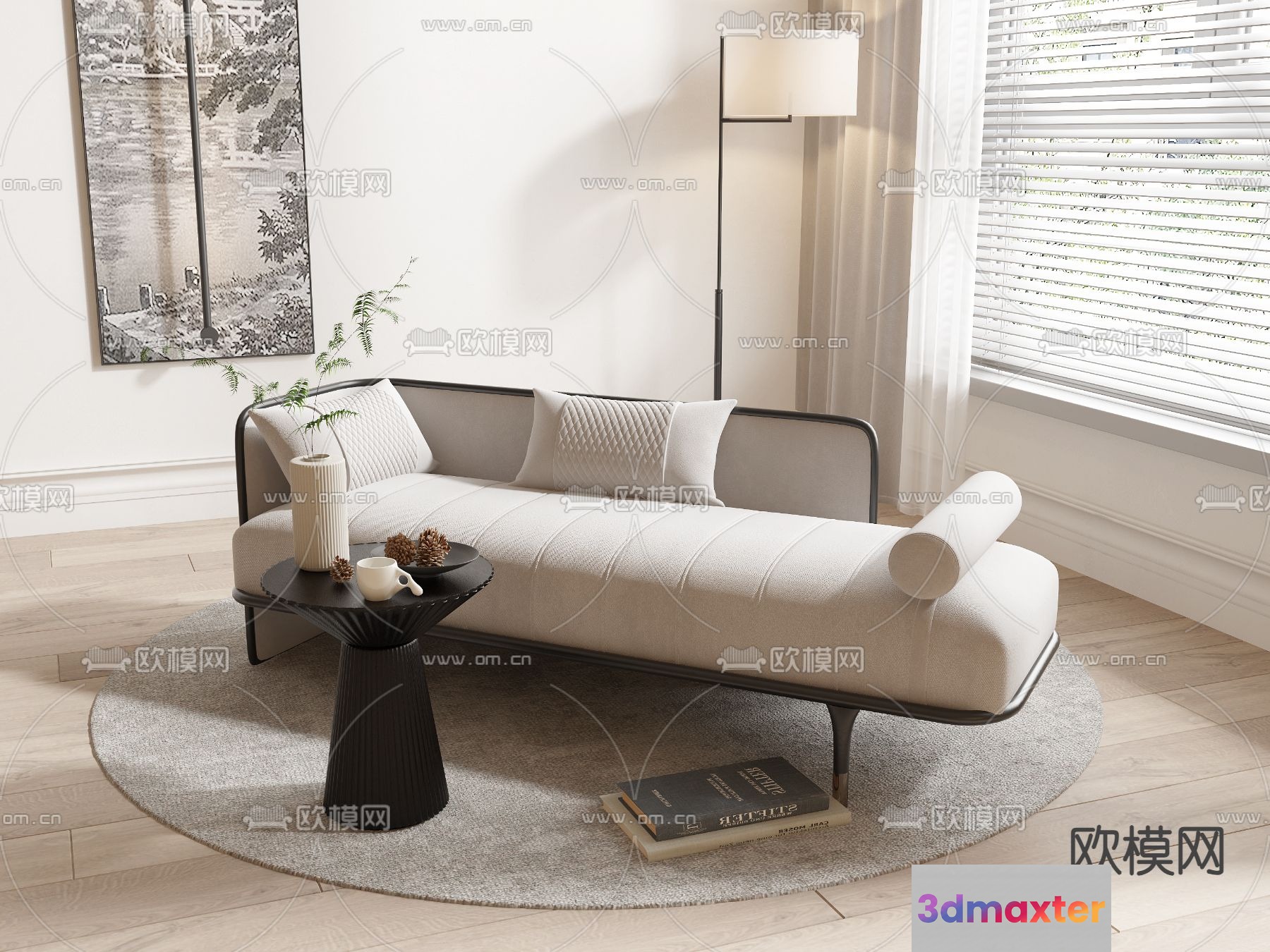 Modern Living Room 3D Model - 10087 - VRAY Render