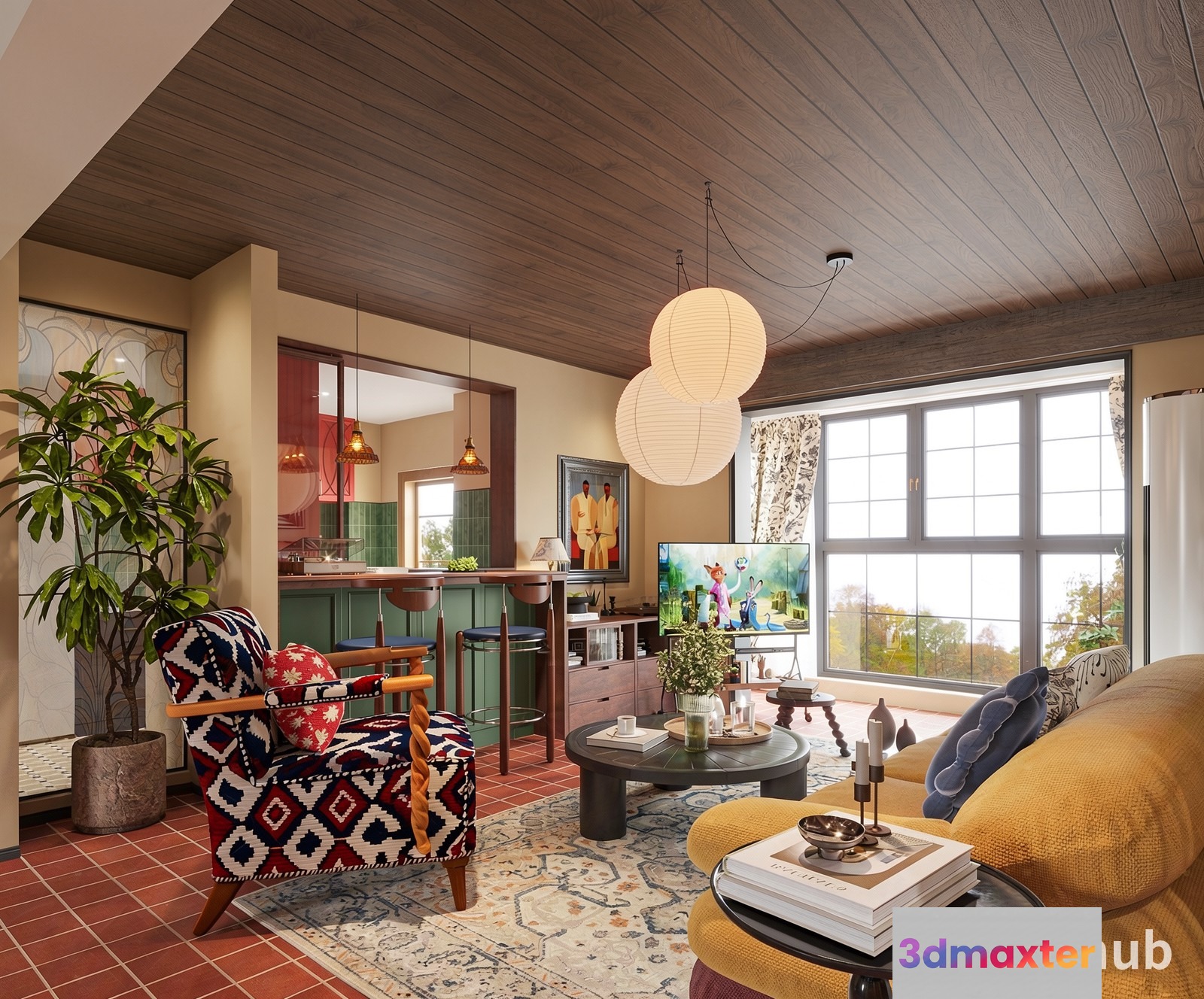 Modern Living Room 3D Model - 21116 - VRAY Render