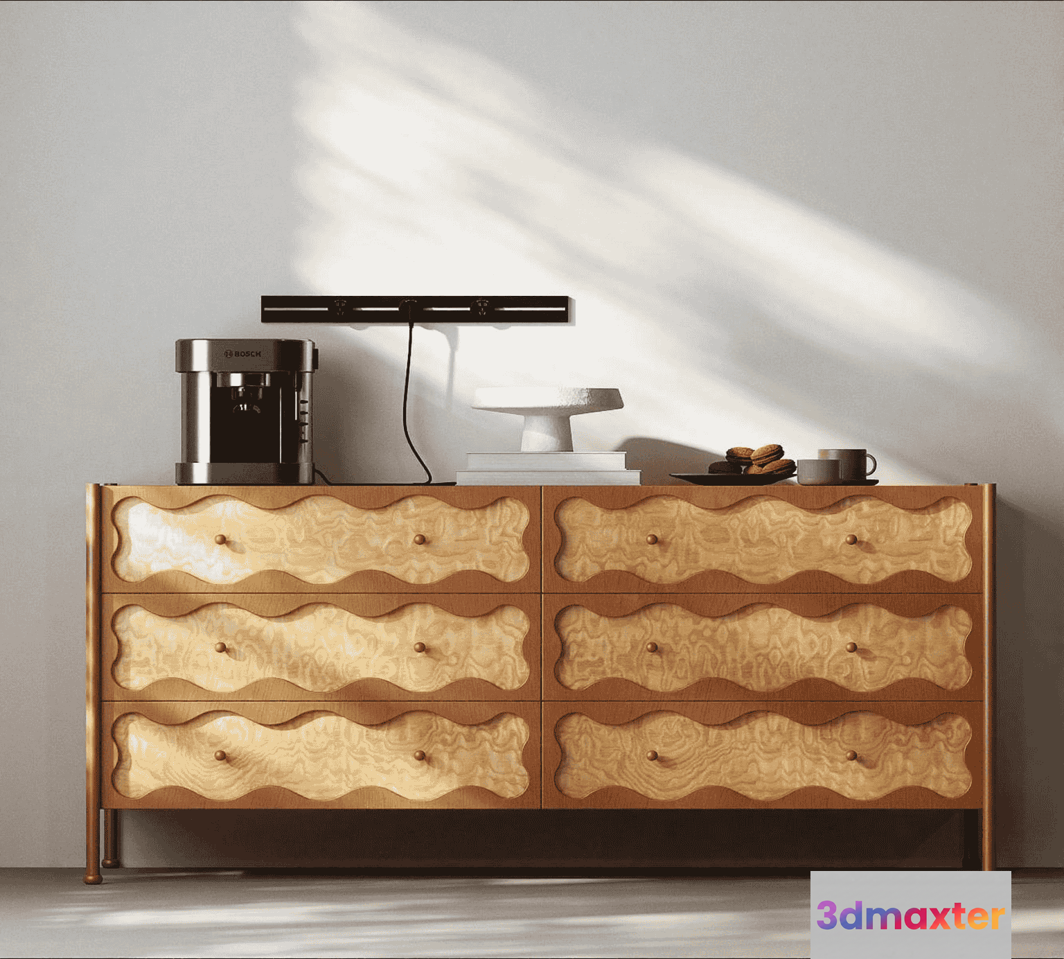 Wooden Dresser With Drawers 3D Model - 18302 - VRAY Render