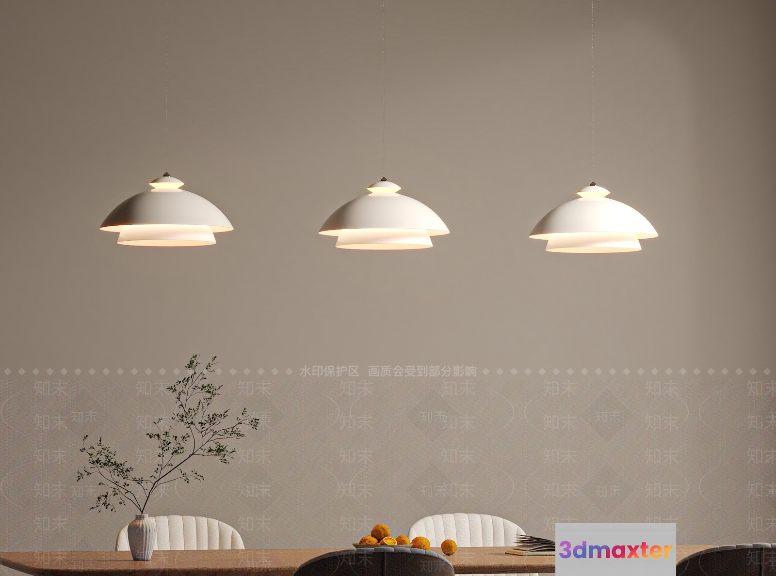 Modern Hanging Lights 3D Model - 22121 - VRAY Render