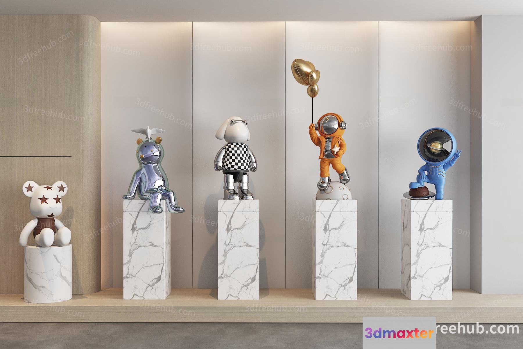 Modern Art Display 3D Model - 20151 - VRAY Render