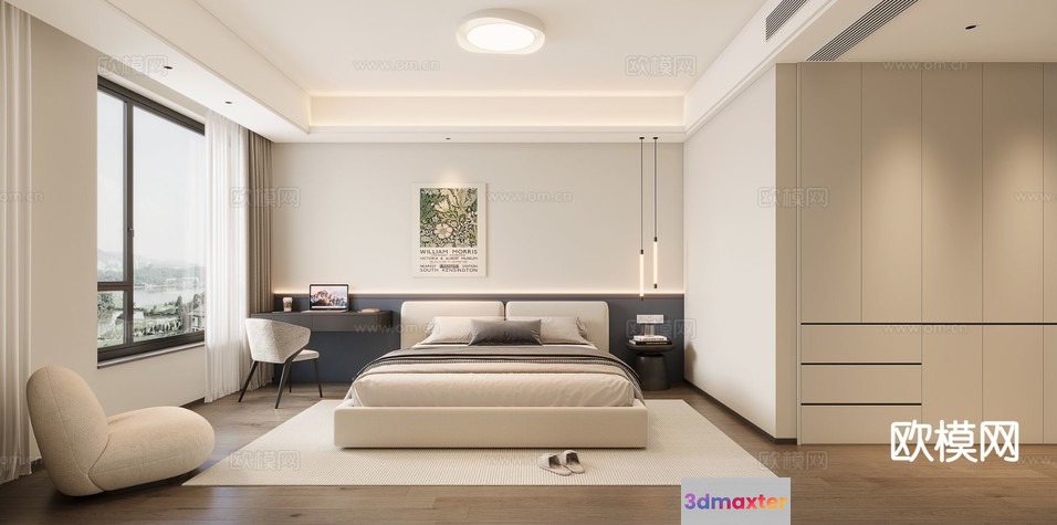 Cozy Bedroom 3D Model - 12855 - CORONA Render