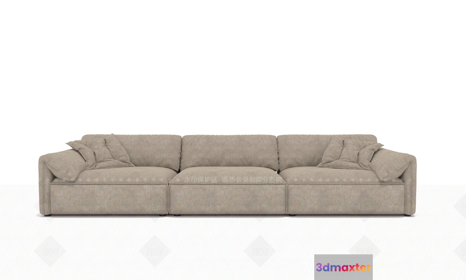Modern Light Gray Couch 3D Model - 18791 - VRAY Render