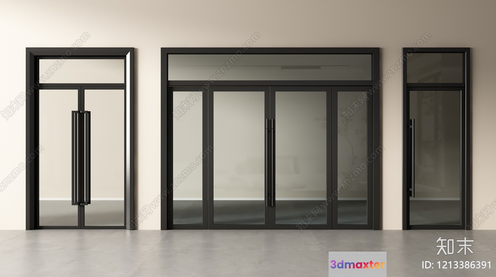 Modern Glass Doors 3D Model - 10276 - VRAY Render