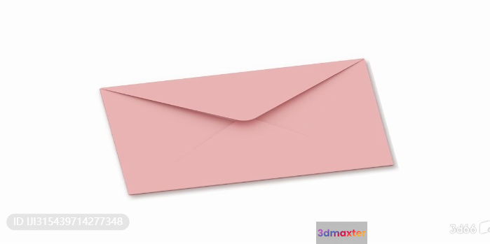 A Pink Envelope 3D Model - 9641 - VRAY Render
