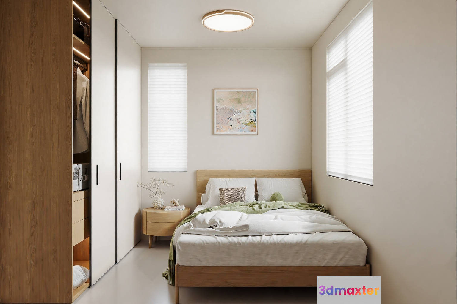 Cozy Modern Bedroom 3D Model - 2975 - VRAY Render