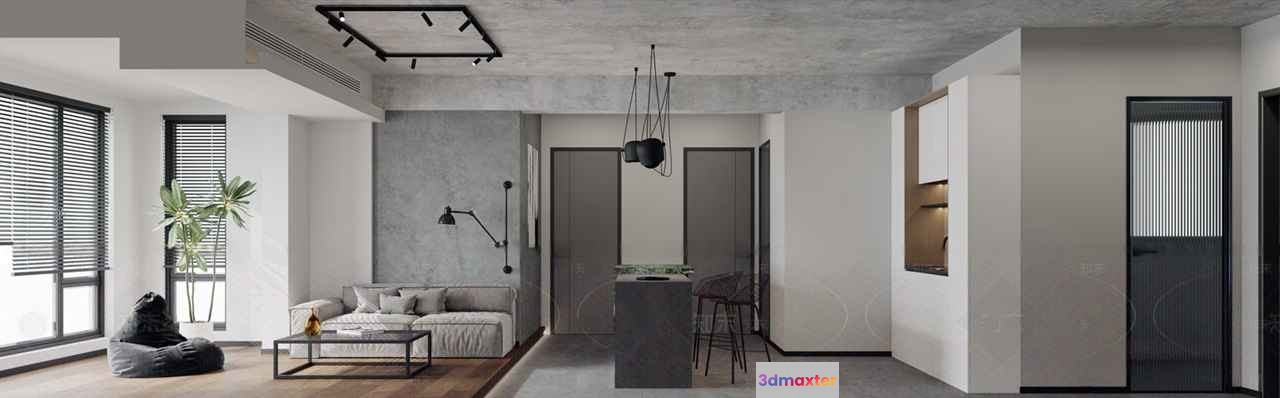 Modern Living Room 3D Model - 773 - CORONA Render