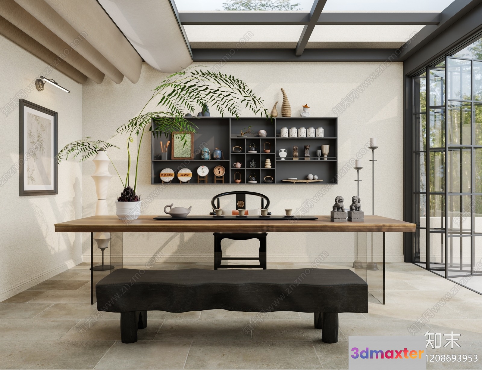 Modern Minimalist Dining Room 3D Model - 21004 - VRAY Render