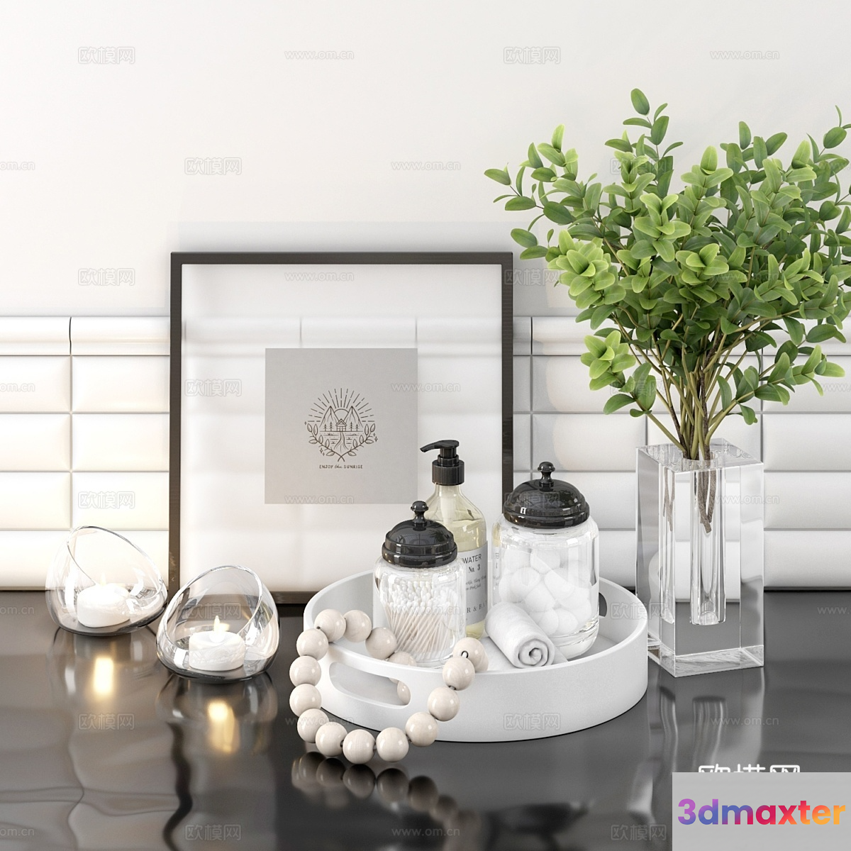 Modern Bathroom Decor 3D Model - 16699 - VRAY Render
