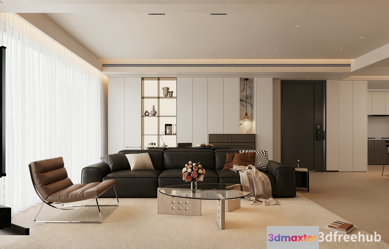 Modern Living Room 3D Model - 20911 - VRAY Render