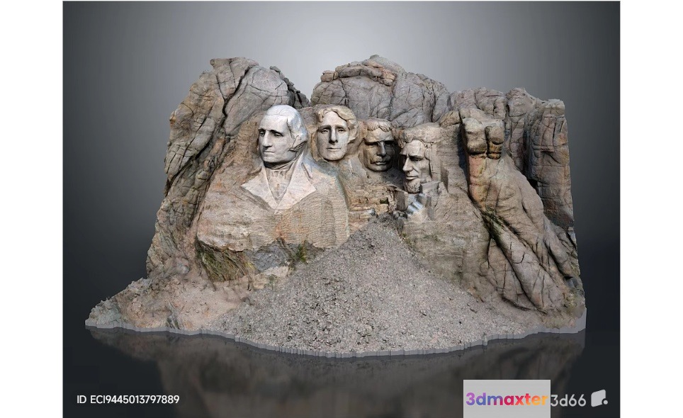 A Sculpture Of Mount Rushmore 3D Model - 9327 - VRAY Render